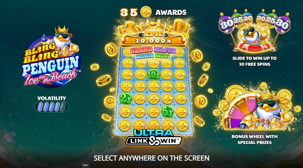 Bling Bling Penguin Ice On The Beach (Ino Games) Image 1